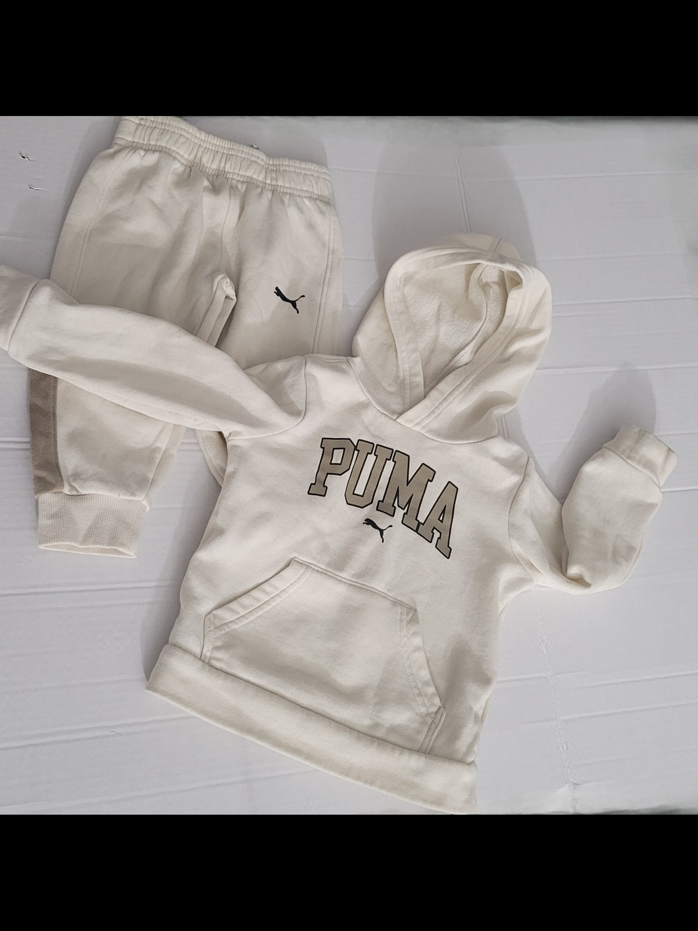PUMA Toodler 2T Cream Hoodie & Jogger Set